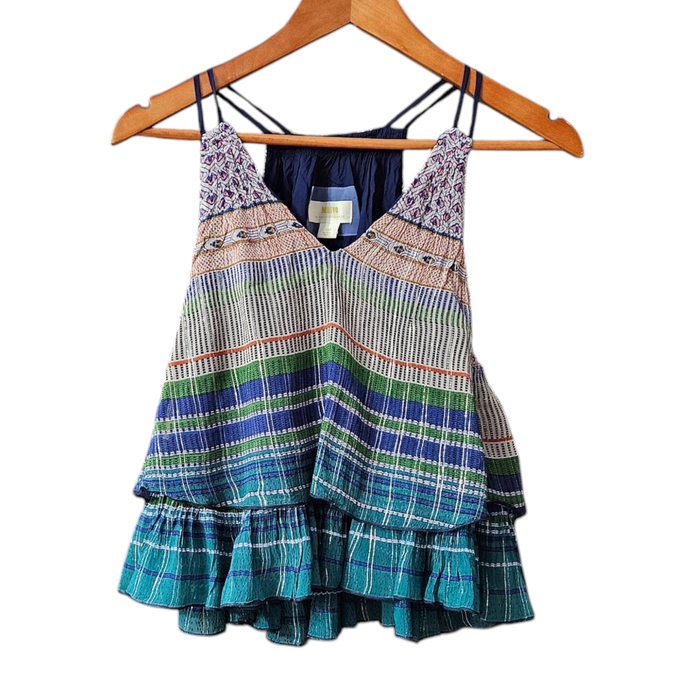 Maeve by Anthropologie Betsy Shimmer Swing Tank Size XSP Boho Festival Summer